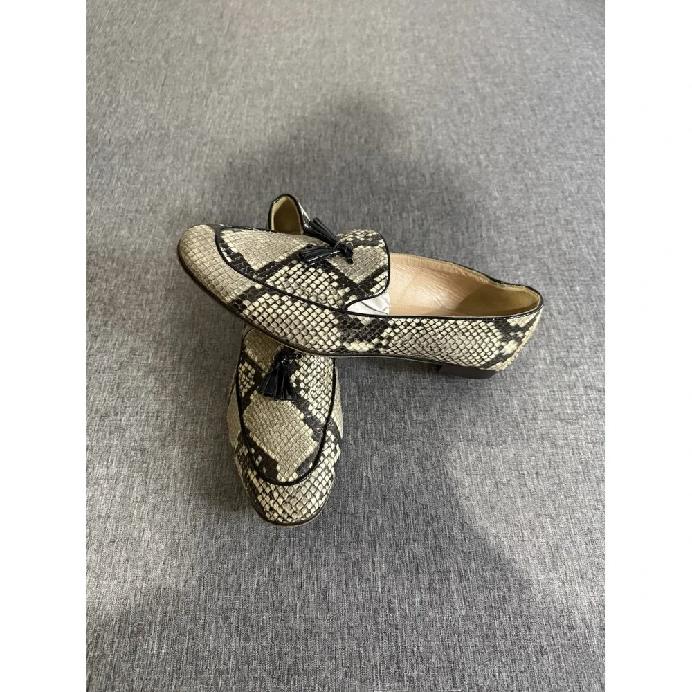 J Crew Womens Charlie Loafer Size 10 Brown Tasseled Slip On Venetian Flat Shoe